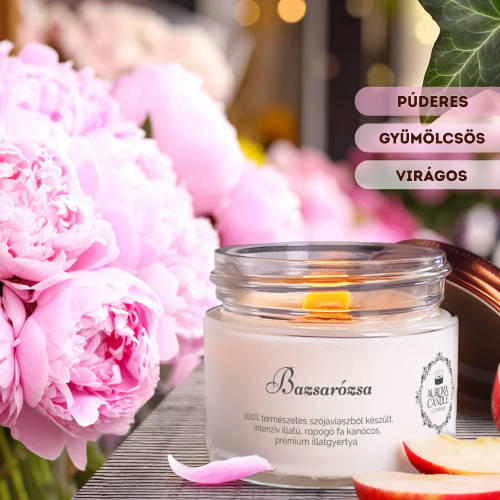 Aurora Vintage illatgyertya BAZSARÓZSA