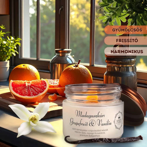 Aurora Vintage illatgyertya MADAGASZKÁR: GRAPEFRUIT & VANÍLIA