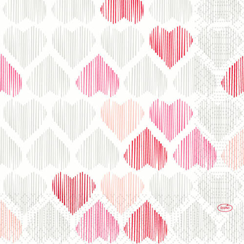 Duni papírszalvéta Amour 3 rétegű, 33x33 cm 50 db/csomag