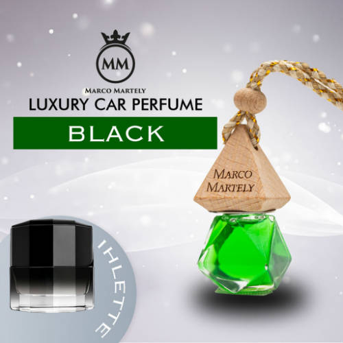 Marco Martely fakupakos autóillatosító parfüm BLACK - férfi illat 7 ml