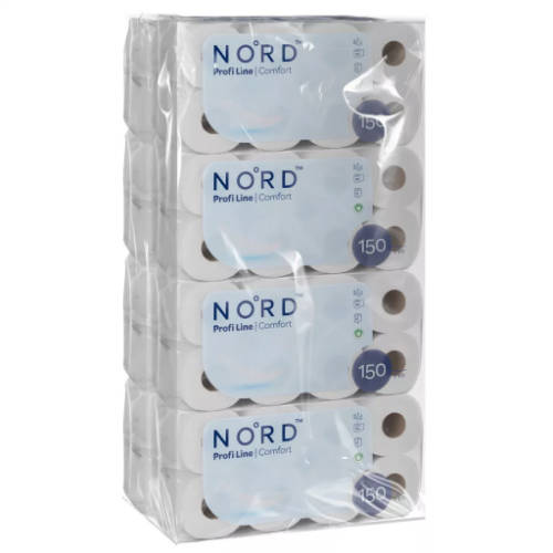 NORD Profi Line Comfort kistekercses toalettpapír 3 rét. fehér 150 lapos 8x8 tekercses/karton=64 db