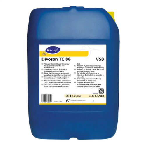 Divosan TC 86 VS8 20 liter - Klórtartalmú folyékony tisztító- és fertőtlenítőszer kemény vízhez